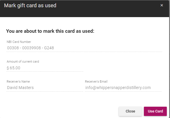 Gift Cards Redeem And Export
